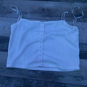 White Cropped Tank top size Large